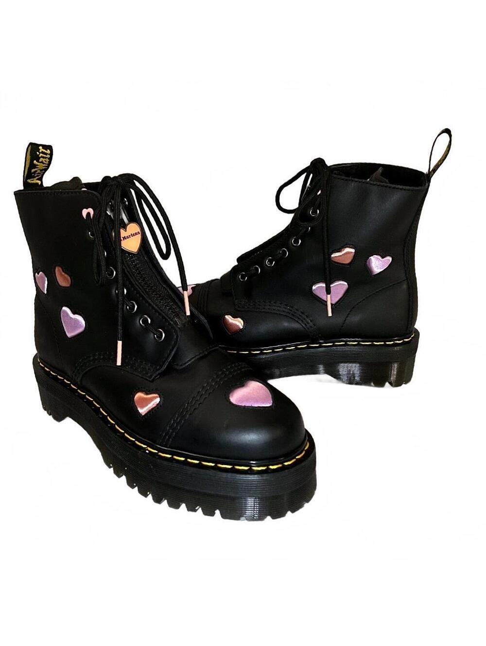 Dr. Martens Sinclair Heart Combat Boots Women’s Size 8